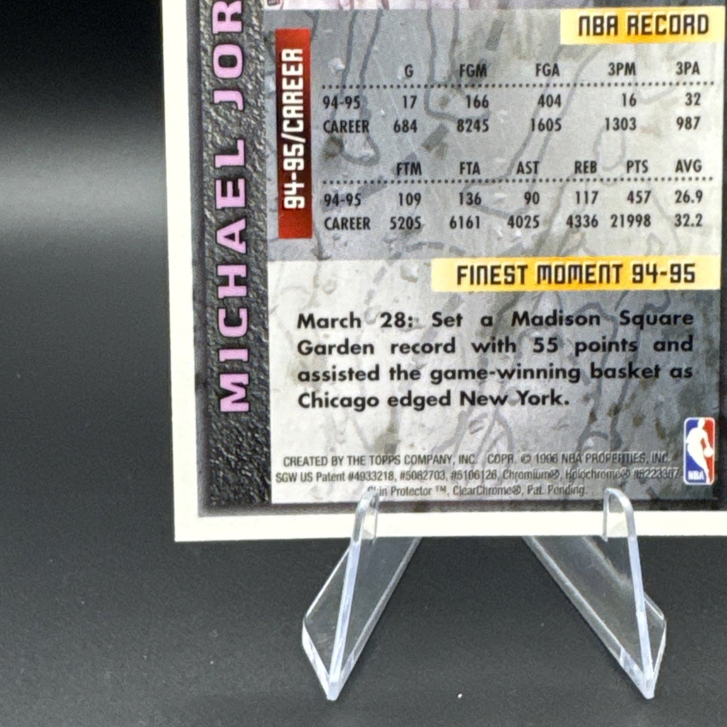 1996 Topps Finest - Michael Jordan #229 With Coating