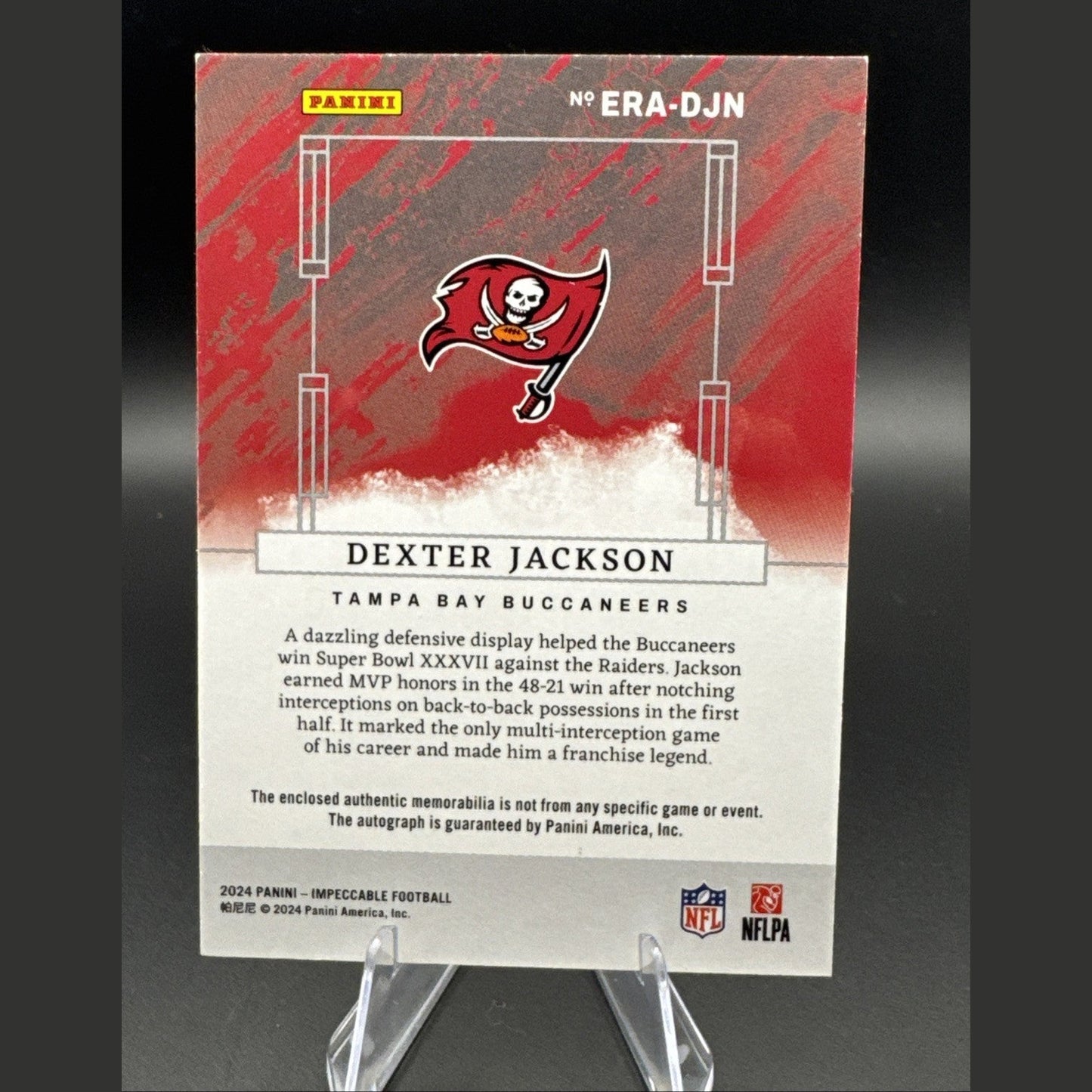 Dexter Jackson- 2024 IMPECCABLE ELEGANCE RETIRED PATCH- On Card AUTO 41/75