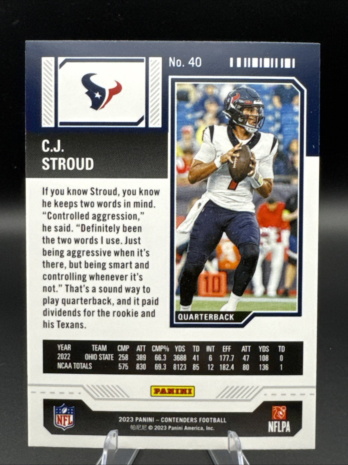 2023 Panini Contenders C.J. STROUD #40 GAME TICKET Rookie RC RED FOIL - Texans