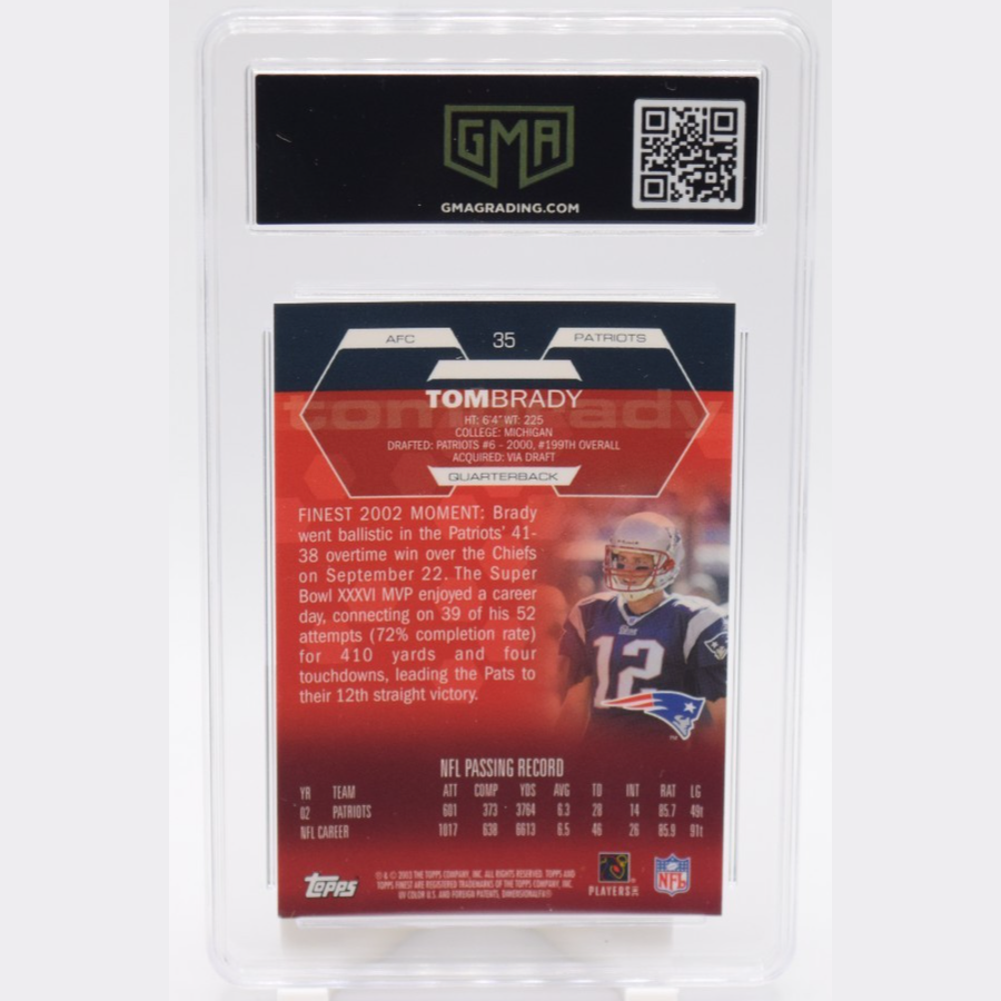 2003 Topps Finest #35 Tom Brady New England Patriots GMA MT 10