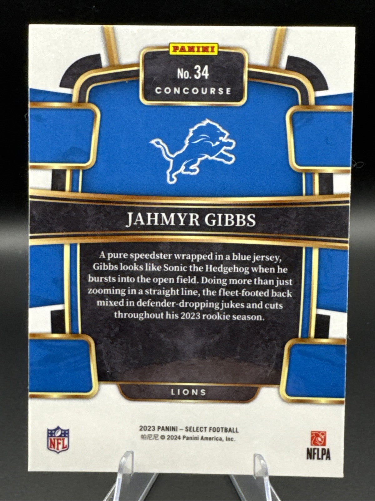 2023 Panini Select - Concourse Jahmyr Gibbs #34 Prizm RC Rookie Detroit Lions