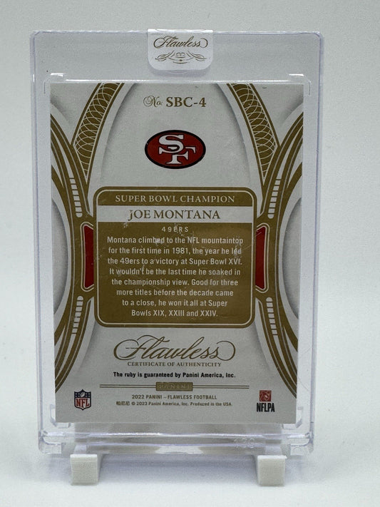 2022 PANINI FLAWLESS CHAMPIONS Joe Montana #SB-4 7/10 Super Bowl Champion 49ers
