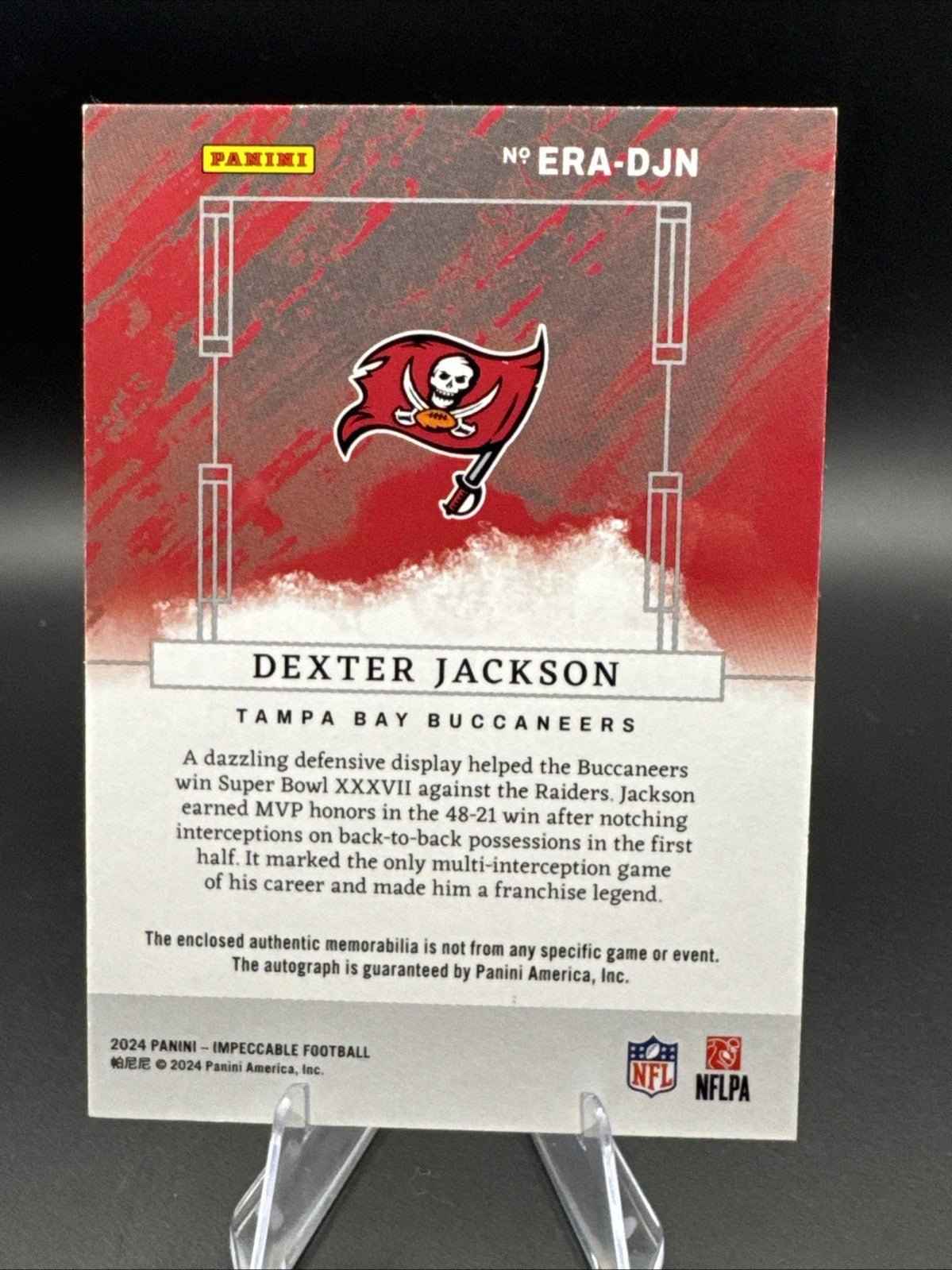 Dexter Jackson- 2024 IMPECCABLE ELEGANCE RETIRED PATCH- On Card AUTO 41/75