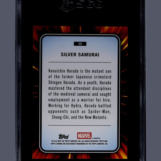 Topps Marvel Chrome 2025 | Silver Samurai Blue & Green Shimmer 18/199 59