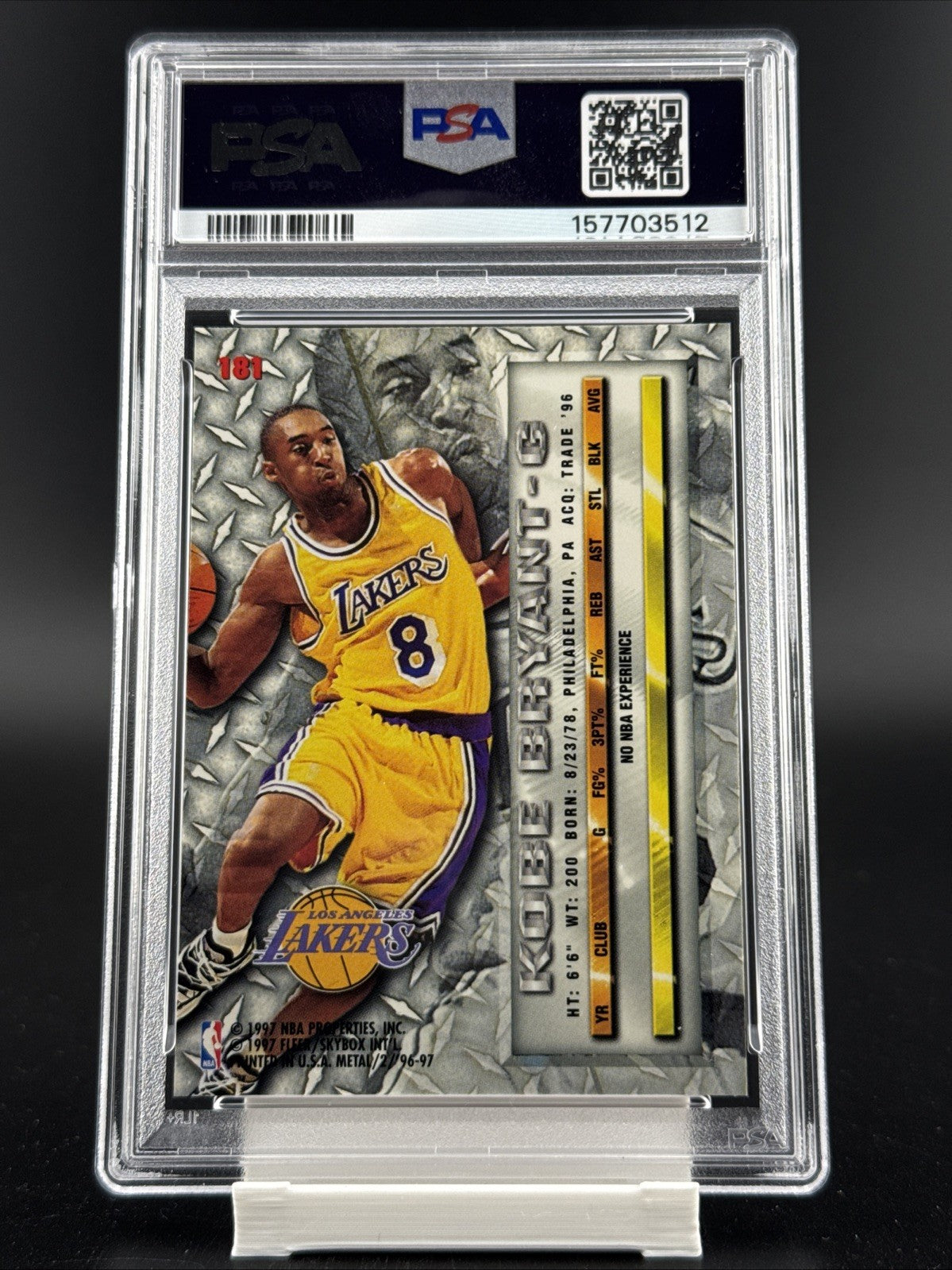 1996-97 Fleer Metal Kobe Bryant #181 (RC) PSA 10
