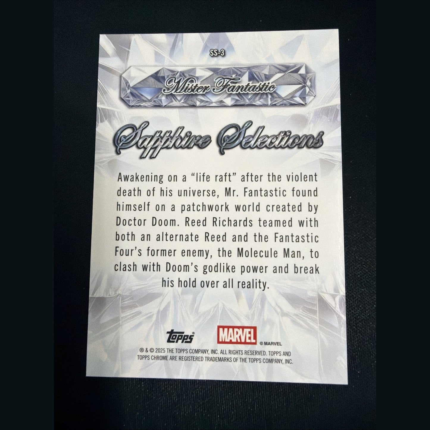 2025 Topps Chrome Sapphire Selections Mister Fantastic Black /10