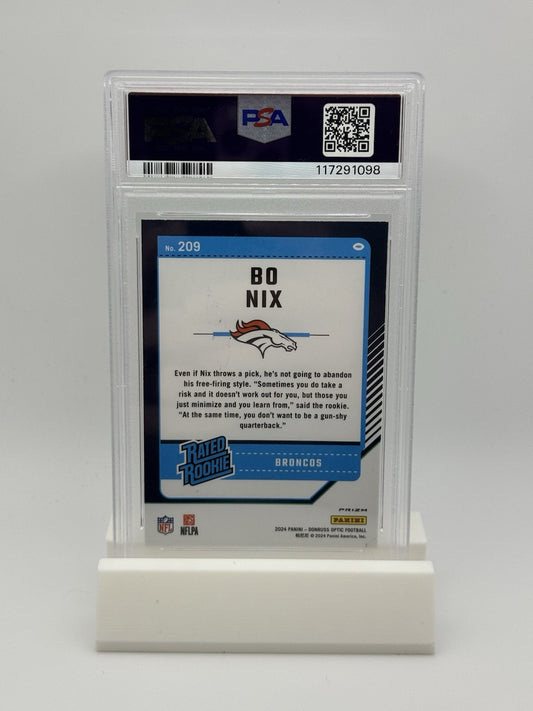 2024 Donruss Optic Green Velocity Prizm #209 Bo Nix Broncos RC Rookie PSA 10