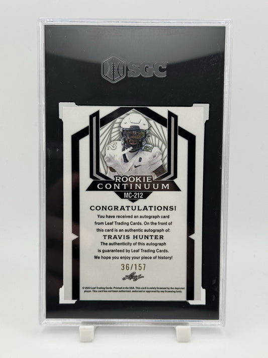 2023 SGC 10/10 Travis Hunter Leaf Metal Cont. 36/157 XRC/Auto RC