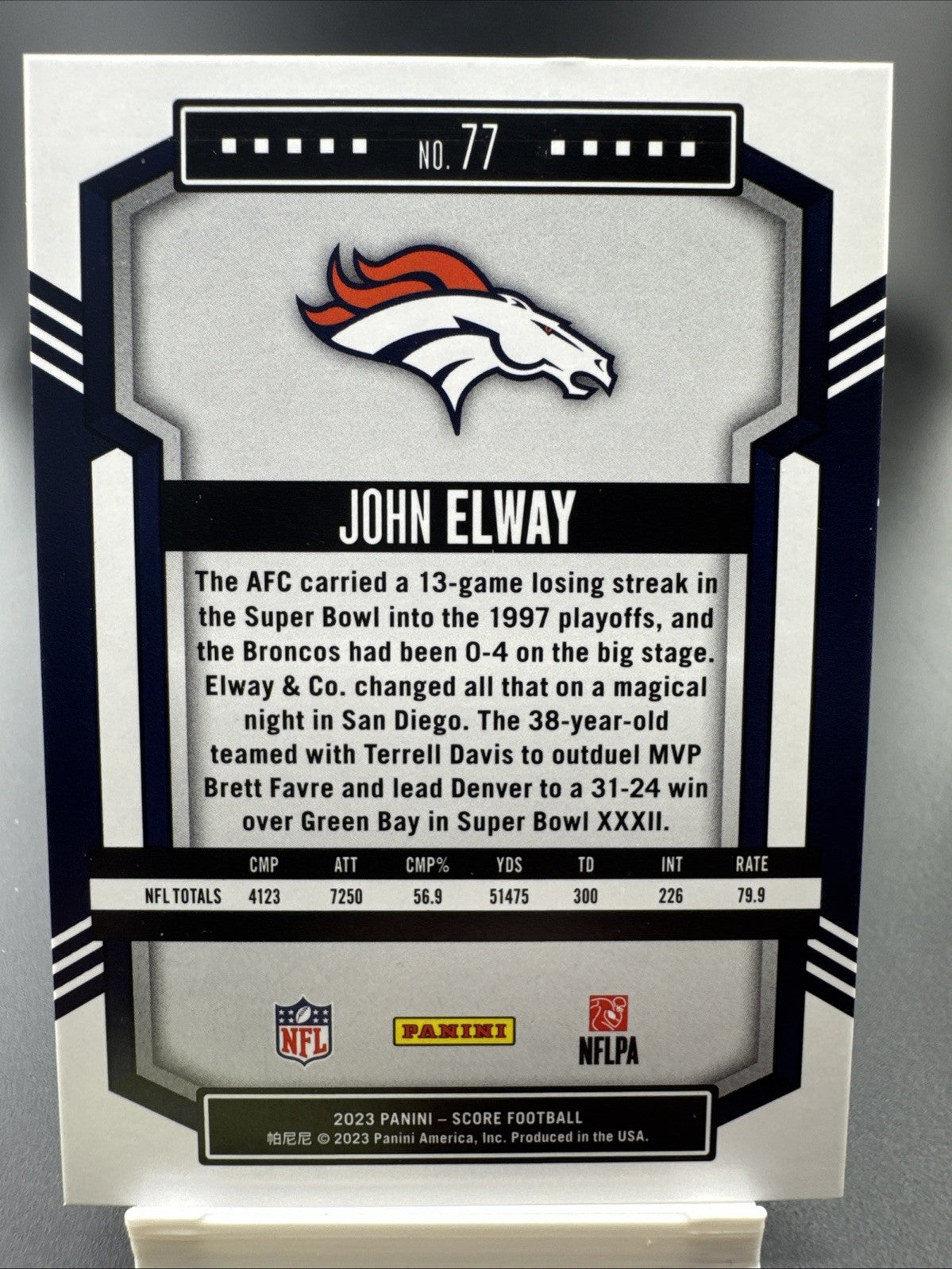 2023 Score John Elway #77 Lava Orange 491/565