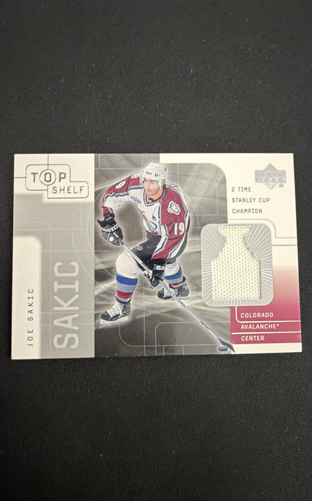 2001-02 Upper Deck Top Shelf - Game-Used Jerseys Joe Sakic #JS (MEM)
