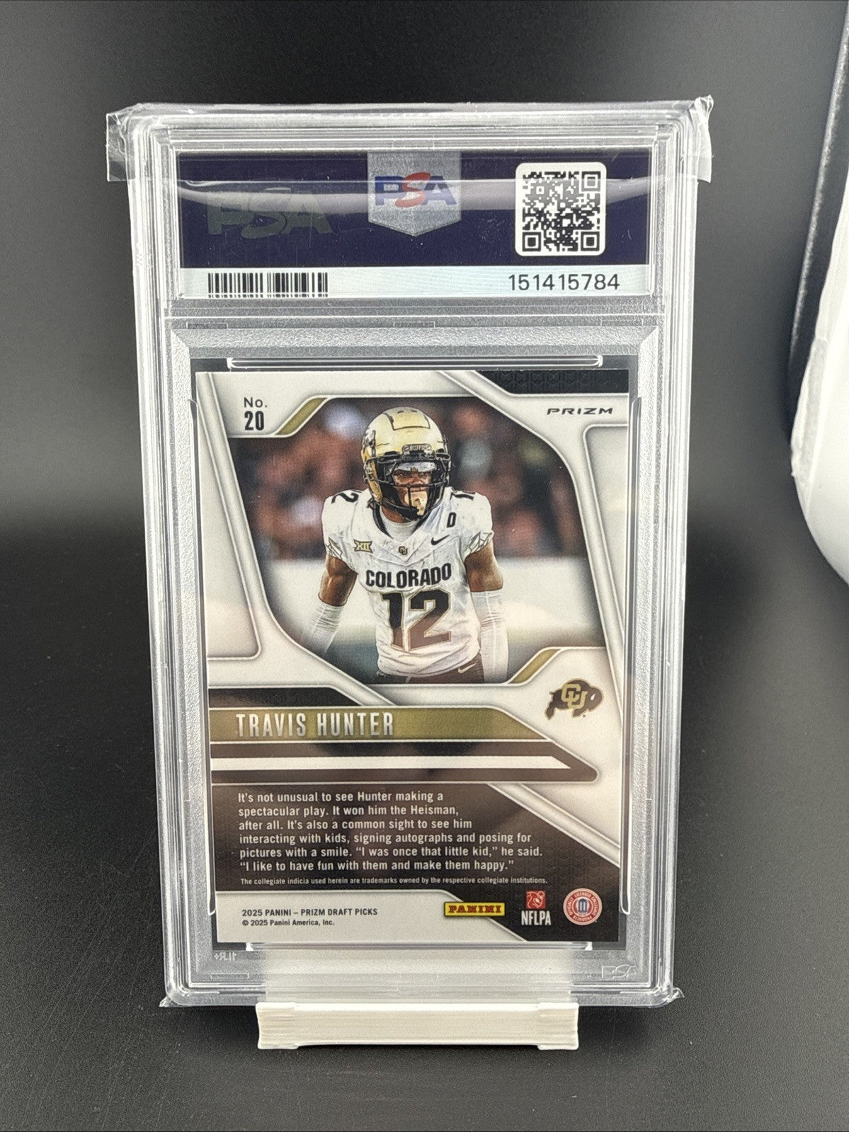 2025 Panini Prizm Draft Picks Travis Hunter Gold Ice Prizm RC #20 PSA 9 Football
