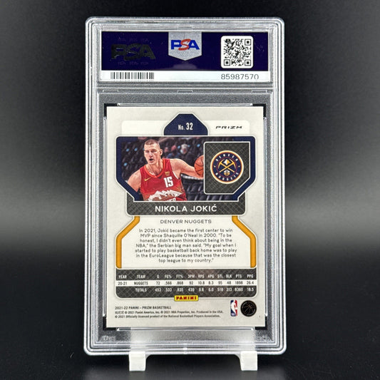 2021 PANINI PRIZM NBA 75th PRIZM #32 NIKOLA JOKIC NUGGETS PSA 10 LOW POP RARE