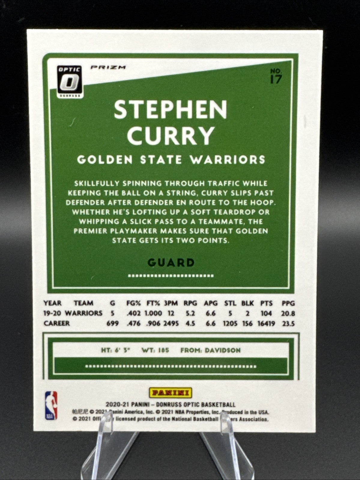 2020-21 Stephen Curry Panini Donruss Optic Prizm #17