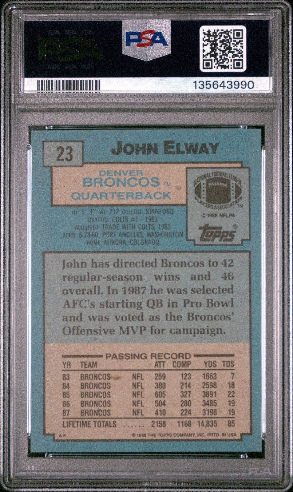 1988 Topps - John Elway #23