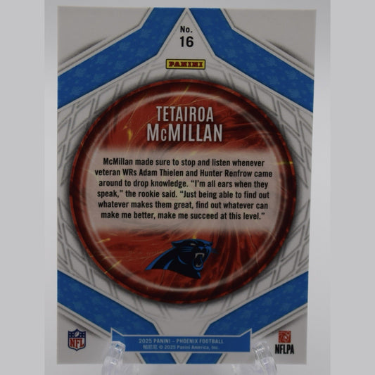TETAIROA MCMILLAN RC 2025 Panini Phoenix PARAGON HOLO Carolina Panthers #16