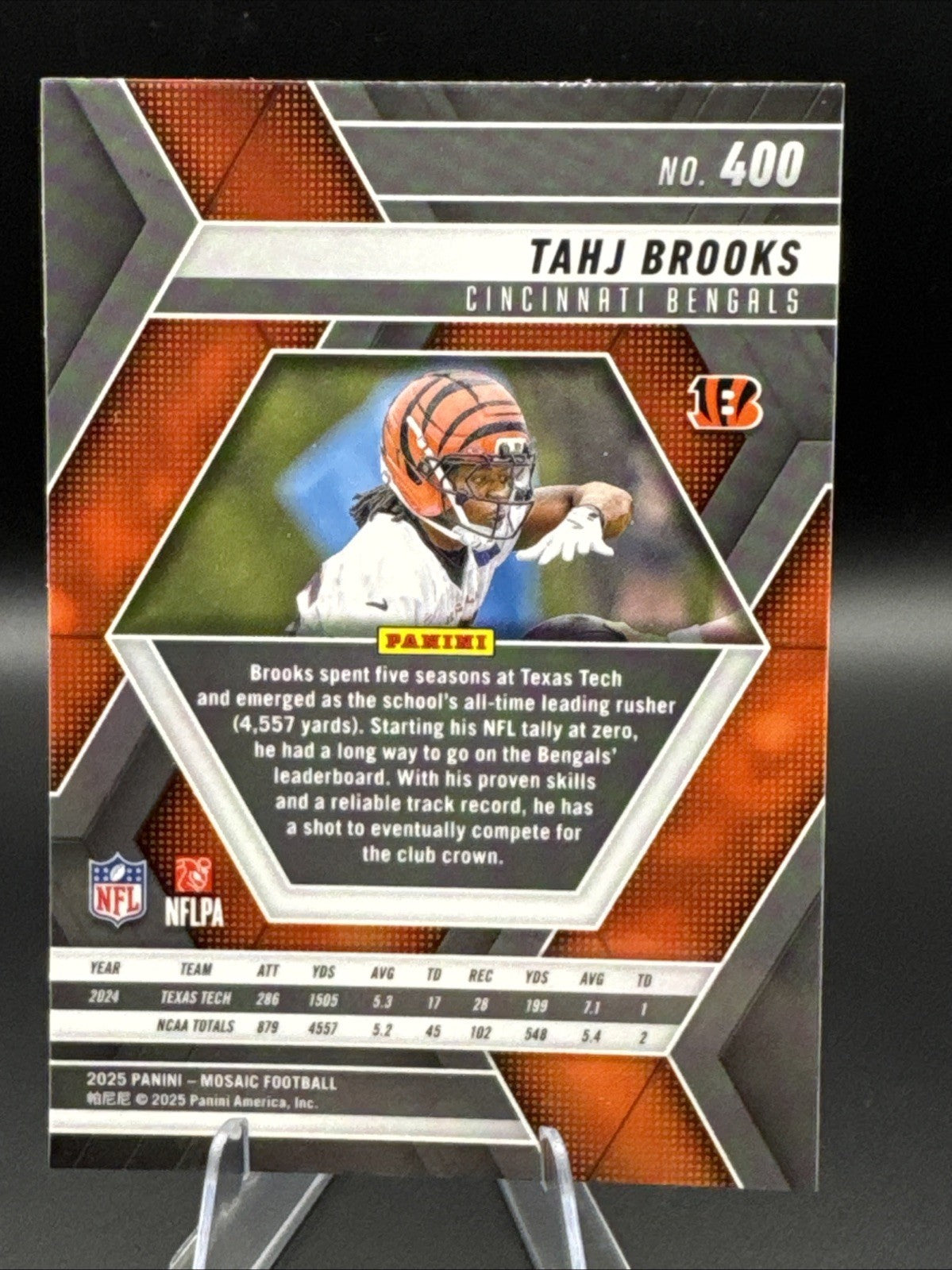 Tahj Brooks 2025 Panini Mosaic Rookie Base #400 - Cincinnati Bengals
