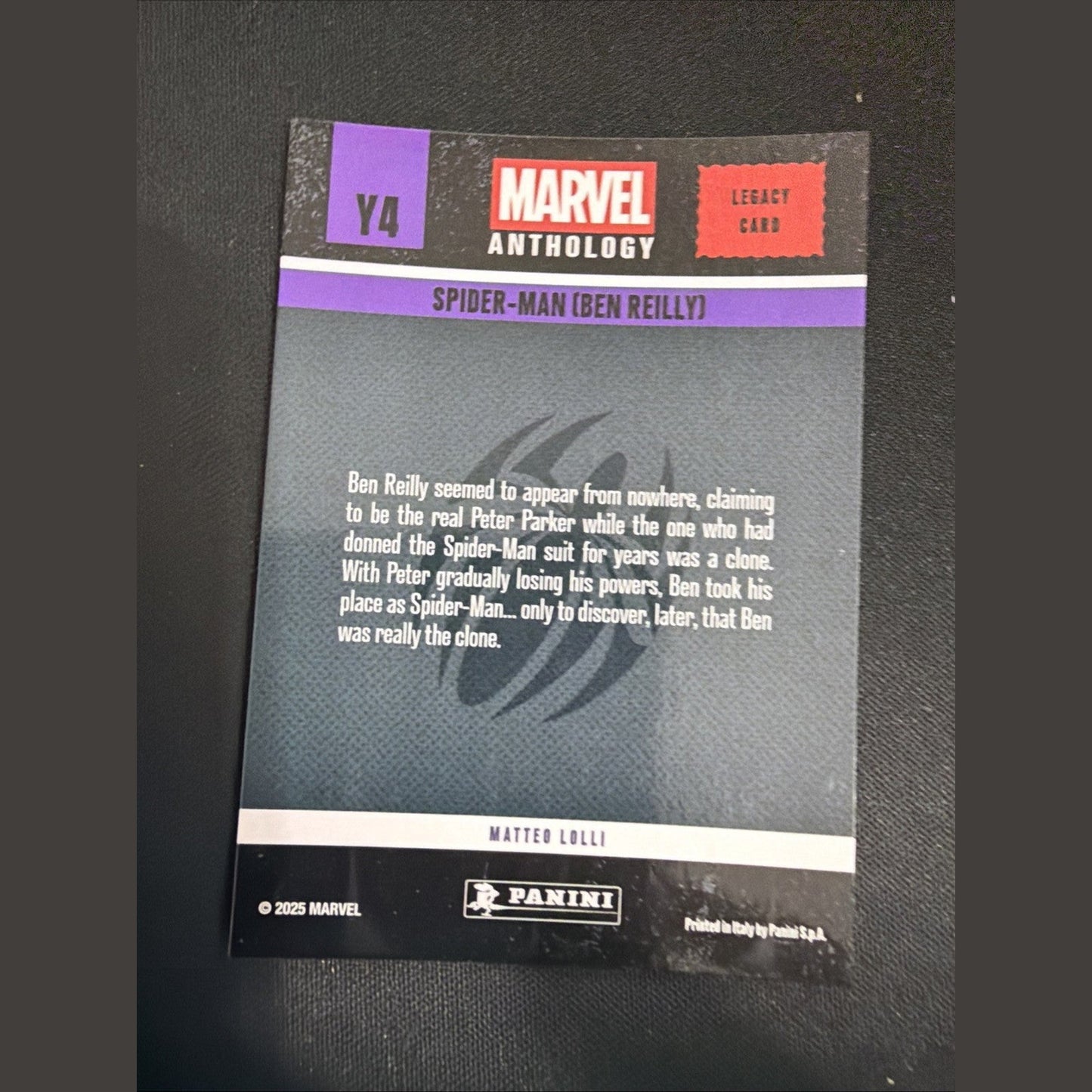 2025 Panini Marvel Anthology - Legacy Card - Spider-Man - Y4
