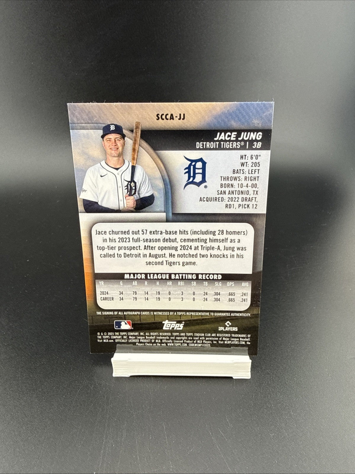 Jace Jung Autograph RC 2025 Topps Stadium Club #SCCA-JJ
