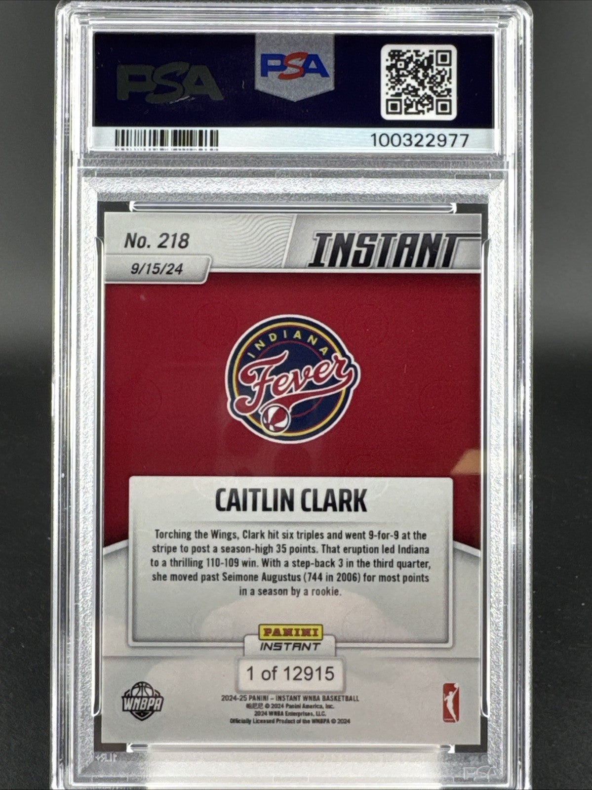 2024-25 Panini Instant WNBA - Caitlin Clark #218 /12915 (RC)