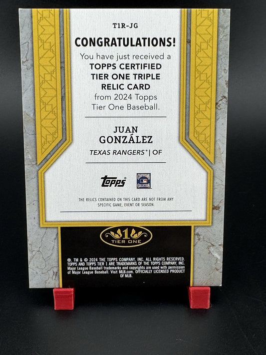 2024 Topps Tier One Triple Relics Juan González #T1R-JG 35/49