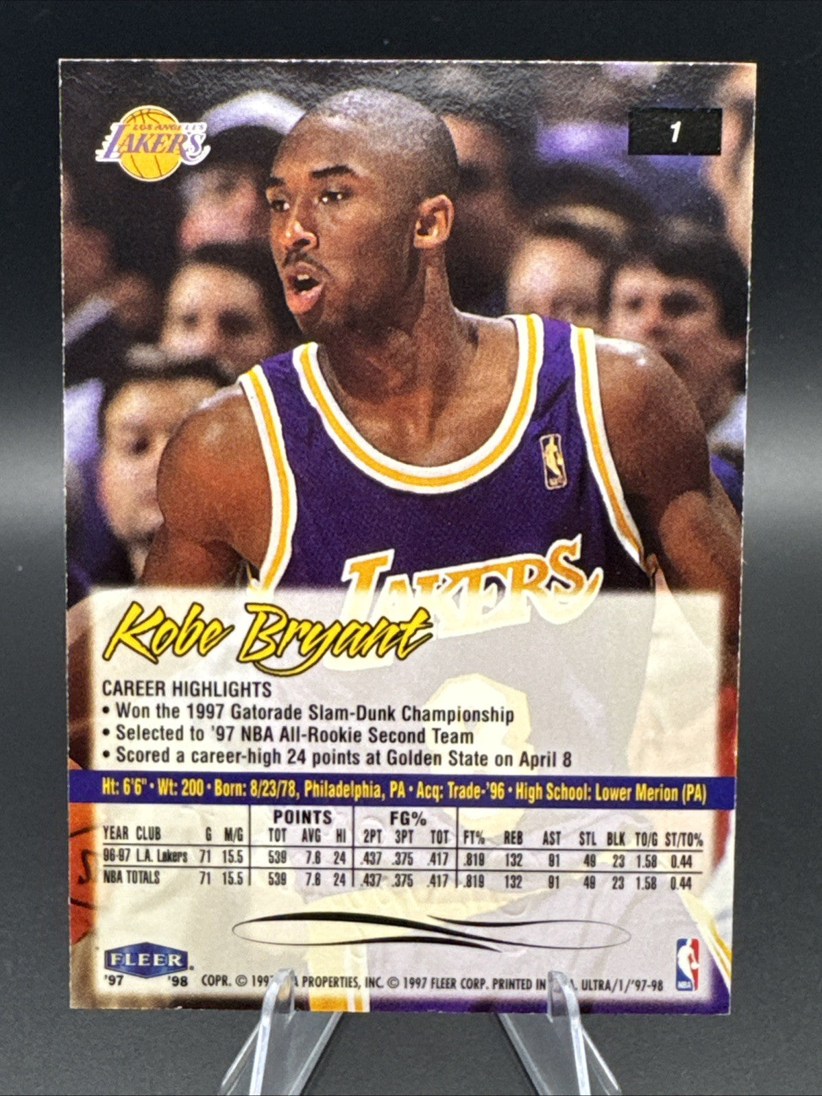 1997-98 Fleer Ultra #1 Kobe Bryant