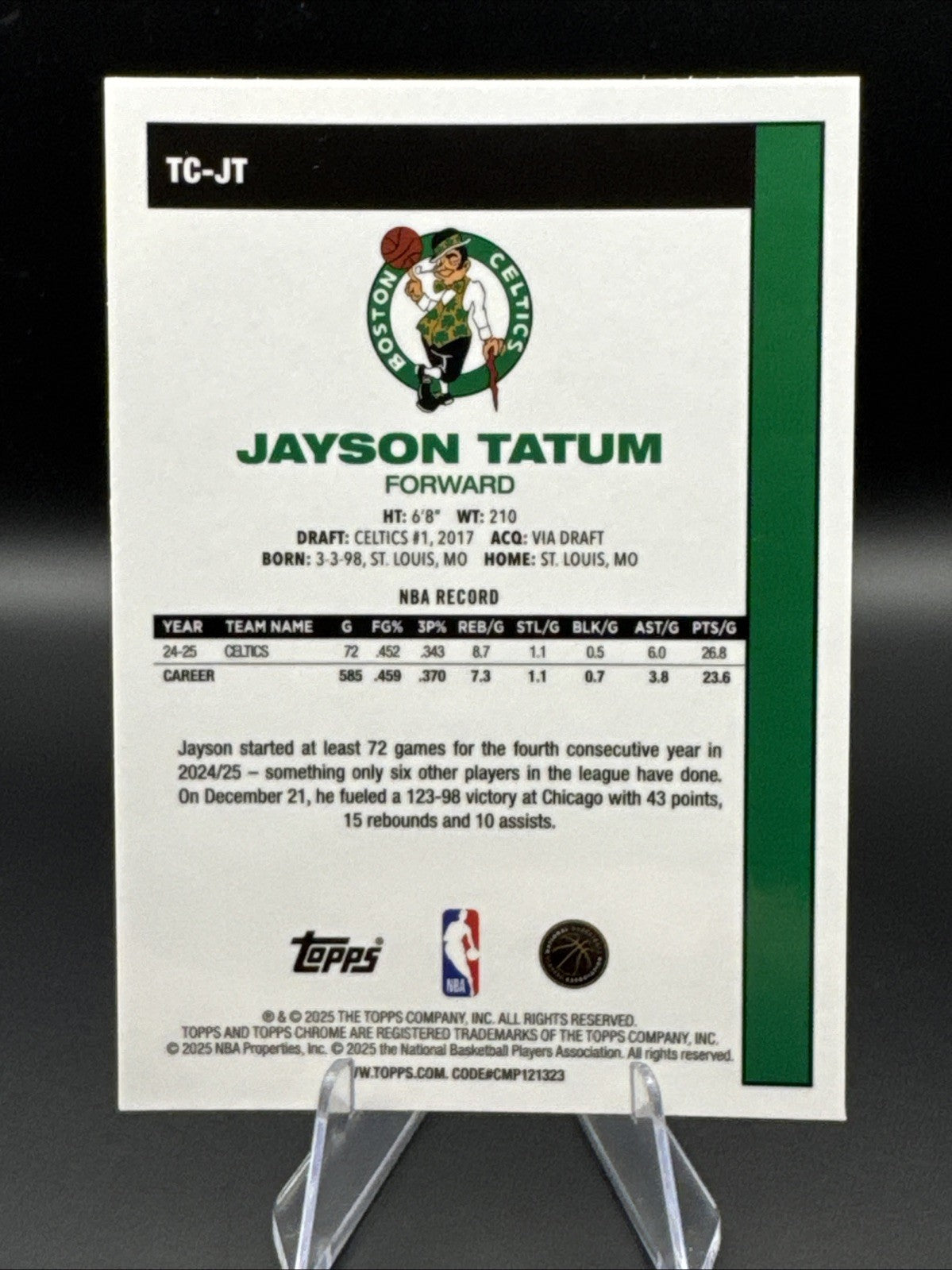 2025-26 Topps Jayson Tatum 1980-81 Chrome Mojo Refractor #TC-JT Celtics