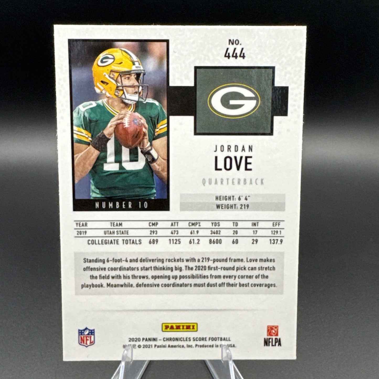 2020 Panini Score Silver #444 Jordan Love Rookie