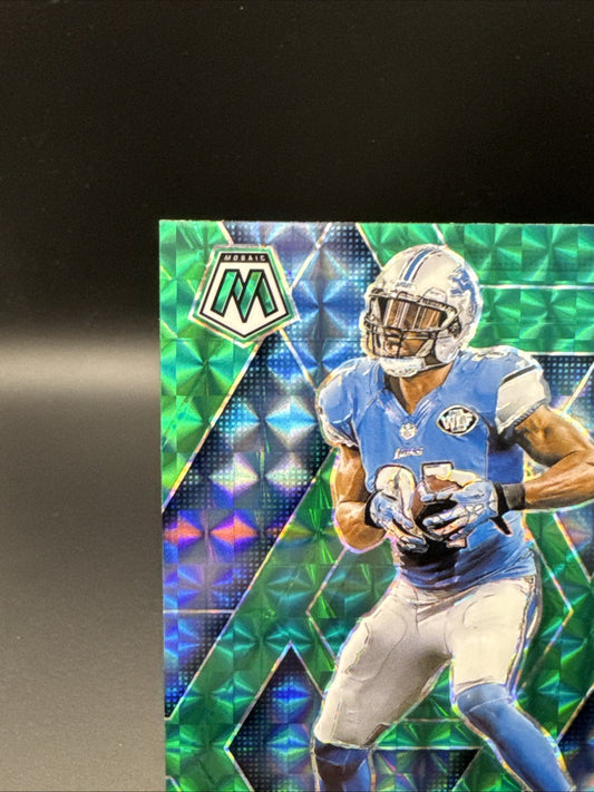 2025 Mosaic #90 Calvin Johnson Green Mosaic Prizm Detroit Lions