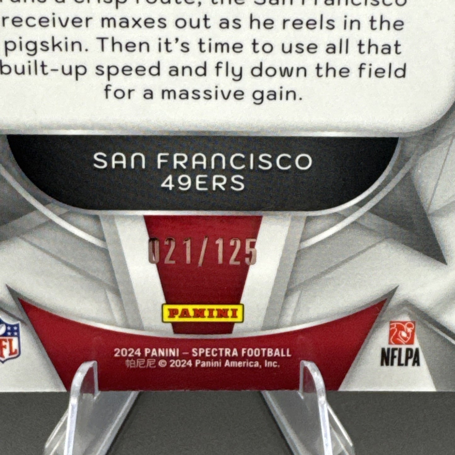 Ricky Pearsall 2024 Panini Spectra Rookie Aura Prizm 21/125 SF 49ers #RA-RPL