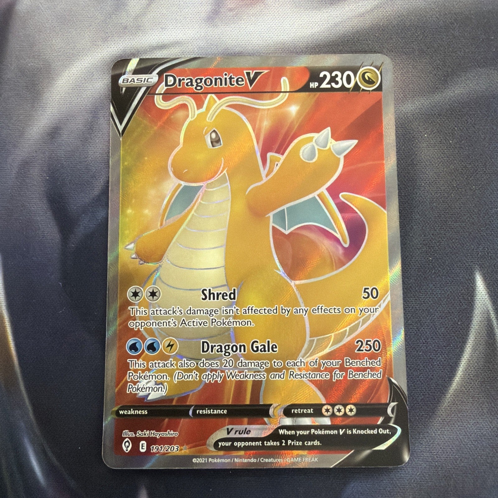 Pokmon TCG Dragonite V Full Art 191/203 Evolving Skies NM Condition Nation of Cards Pokmon TCG Dragonite V Full Art 191/203 Evolving Skies NM Condition Nation of Cards