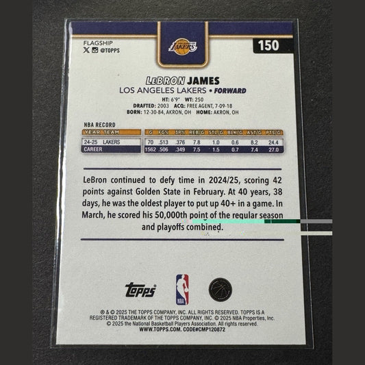 2025-26 Topps Flagship LeBron James Base #150 - Los Angeles Lakers