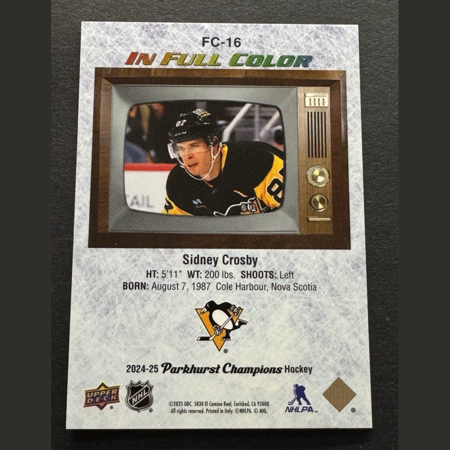 2024-25 Parkhurst Champions In Full Color Lenticulars FC-16 Sidney Crosby