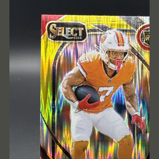 2024 Panini Select - Club Level Bucky Irving #239 Red & Yellow Shock Prizm (RC)