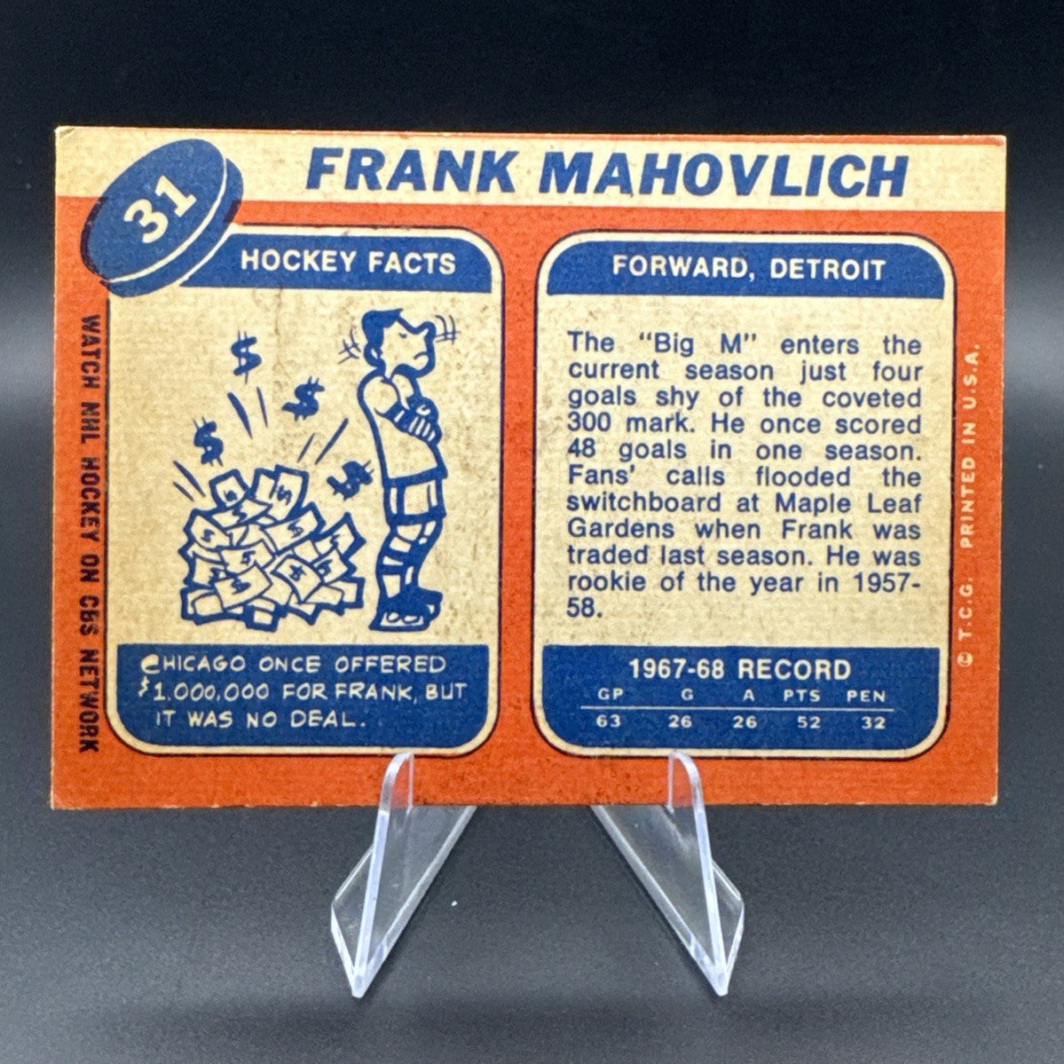 1968-69 Topps - Frank Mahovlich #31