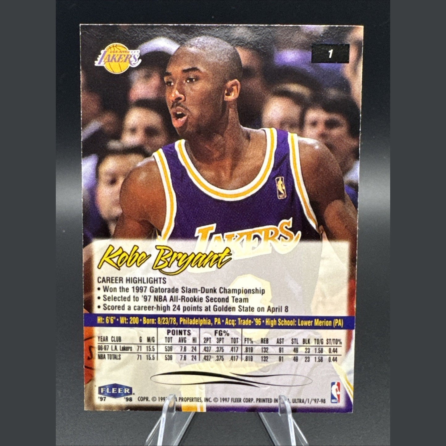 1997-98 Fleer Ultra #1 Kobe Bryant