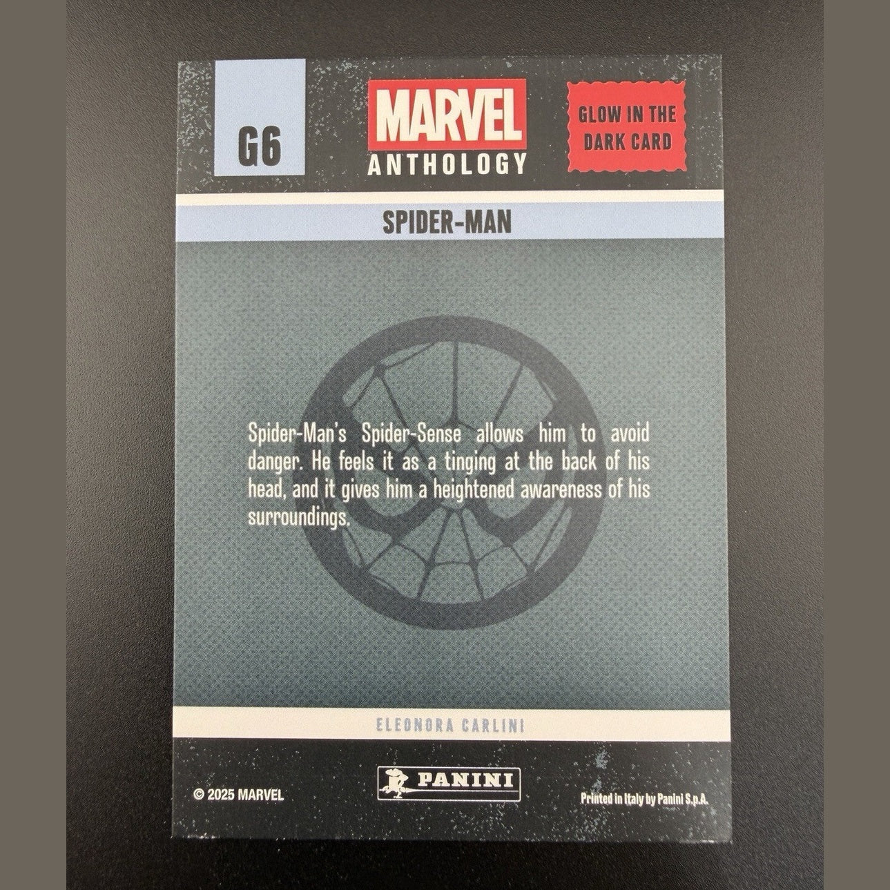 Spider-Man 2025 Panini Marvel Anthology #G6 Treasure Glow-In-The-Dark Insert