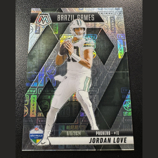 2025 Jordan Love Panini Mosaic Brazil Games Silver Knight Prizm /149 Packers 265