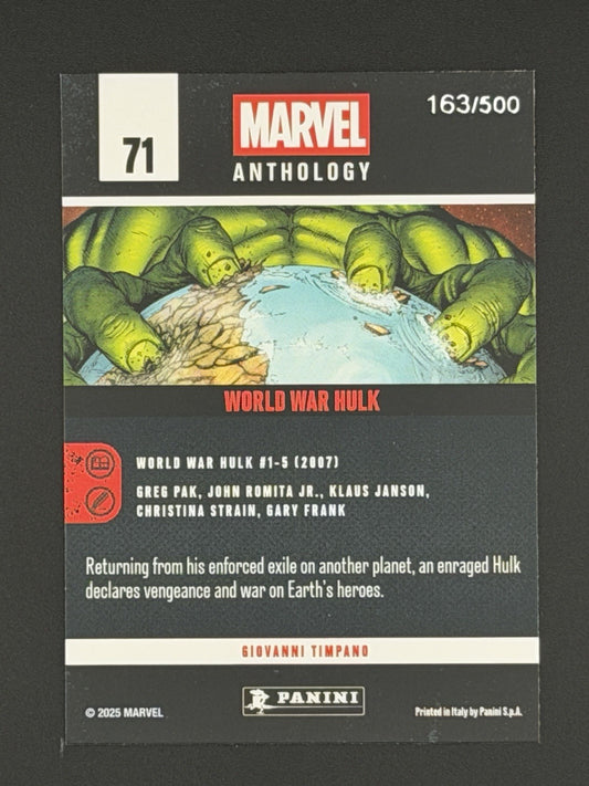 2025 Marvel Anthology Panini #71 World War Hulk #/500