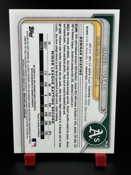2024 Bowman Chrome Daniel Susac Gold Shimmer Auto 04/50 Athletics