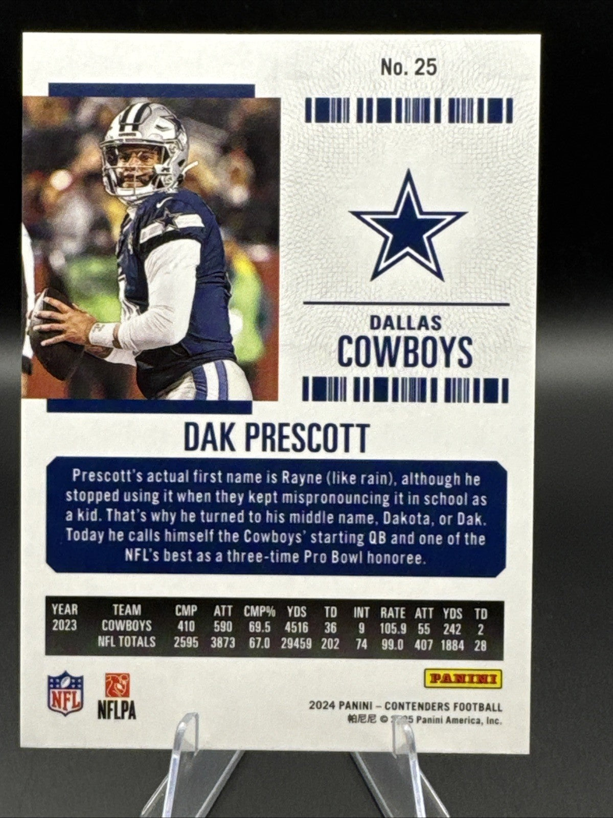 2024 Panini Contenders - Season Ticket Dak Prescott 25 Hobby Mojo Dallas Cowboys