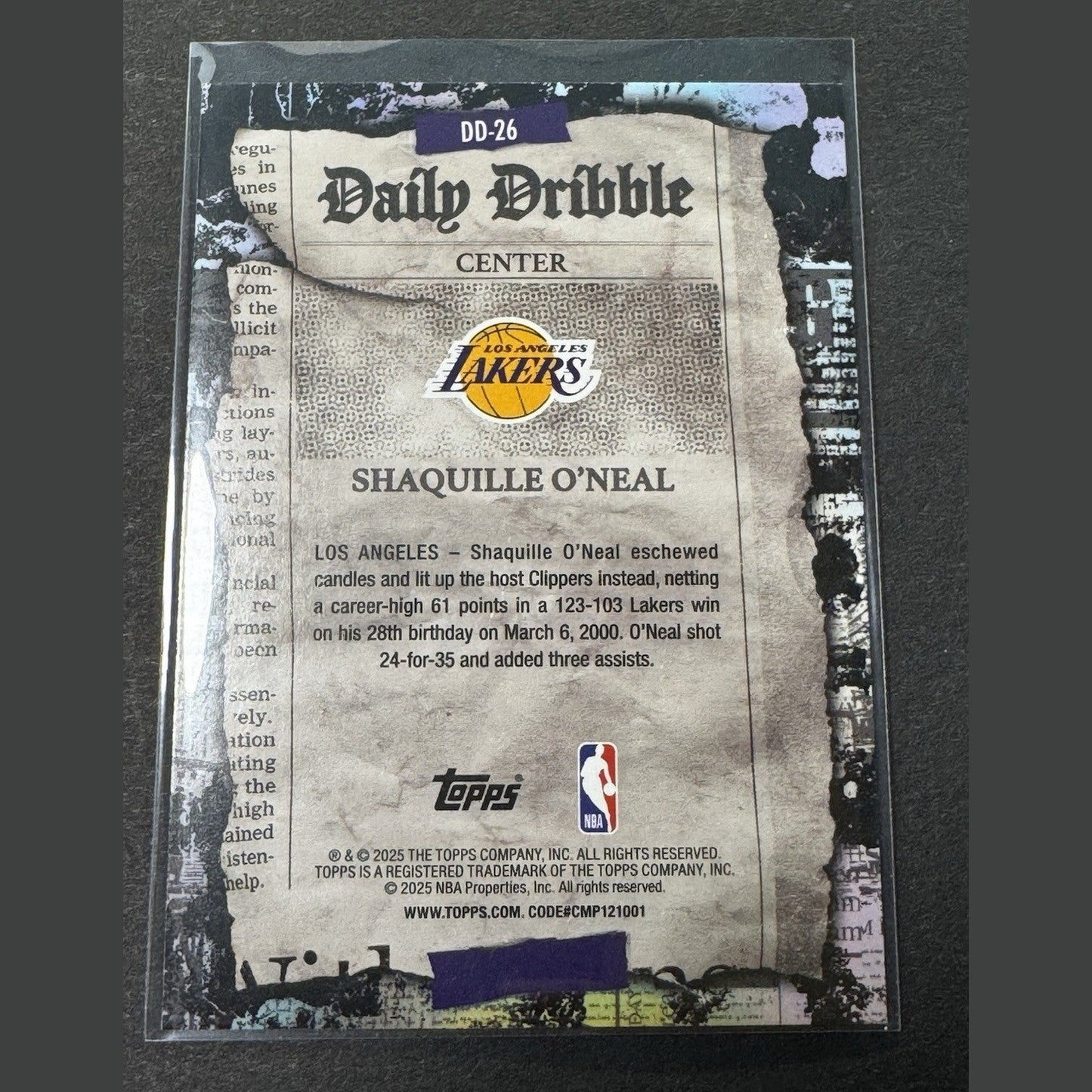 2025-26 Topps Basketball Shaquille O'Neal Daily Dribble SP #DD-26