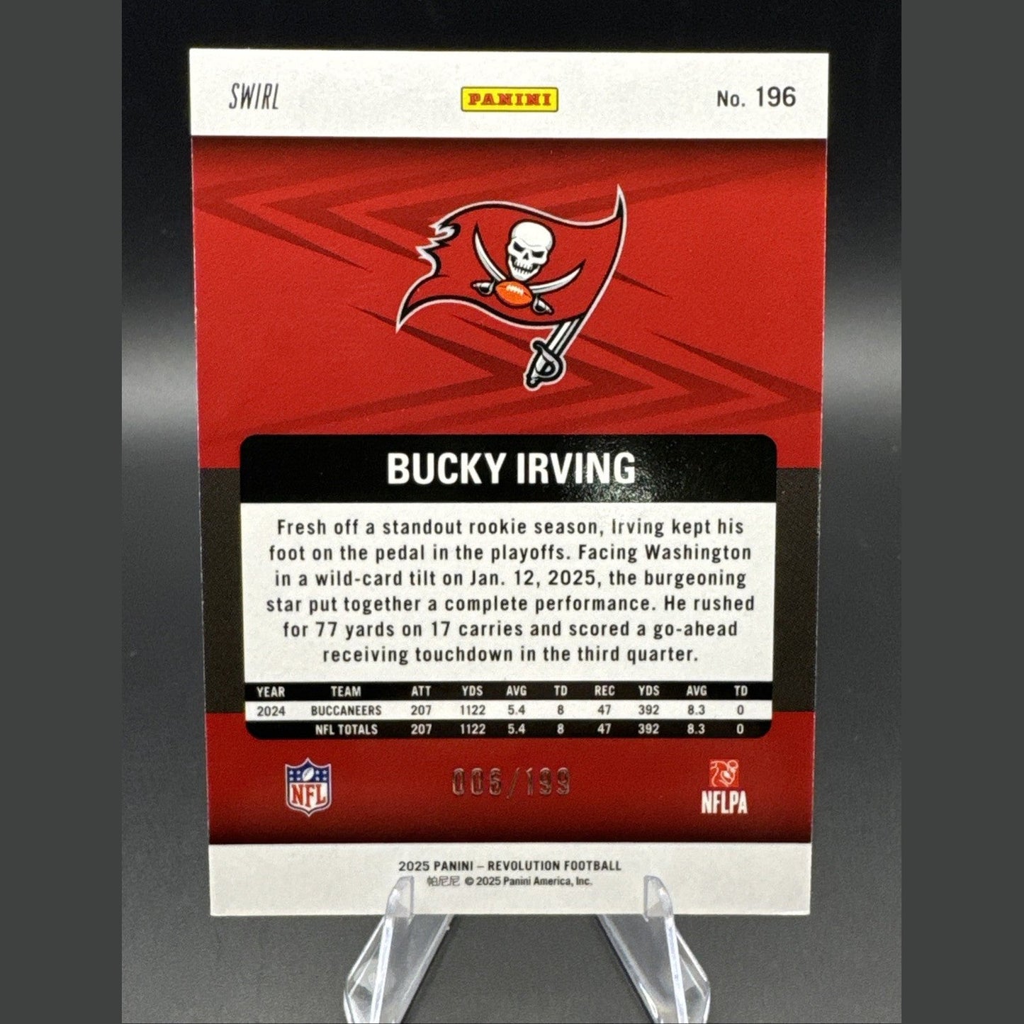 2025 Revolution Football Bucky Irving #196 Green Swirl 6/199