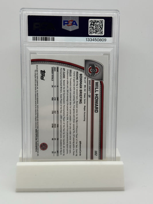 2024 BOWMAN UNIVERSITY CHROME SAPPHIRE YELLOW REFRACTOR WILL HOWARD 62/75 PSA 9