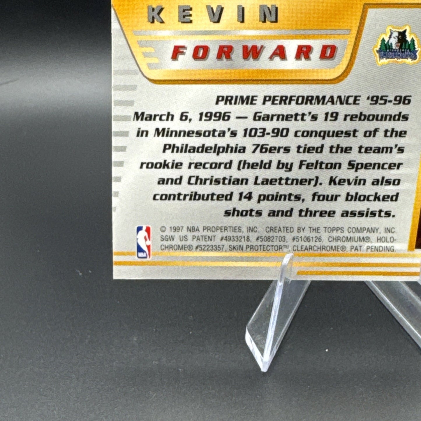 1996-97 Bowman's Best - Cuts Kevin Garnett #BC12 Refractor