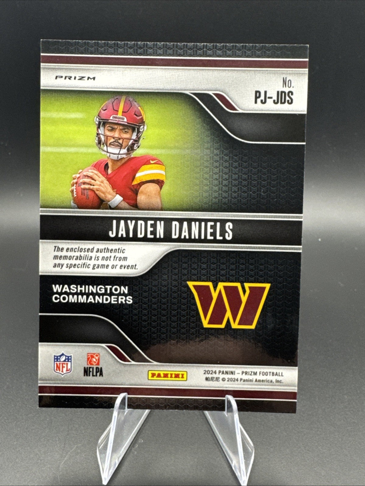 2024 Panini Prizm Jayden Daniels Rookie Premier Jerseys Silver Prizm RC #PJ-JDS