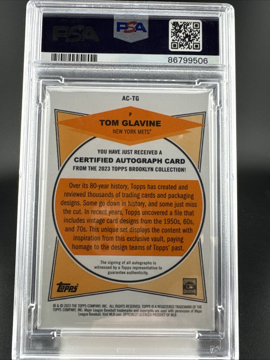 2023 Topps Brooklyn Collection - Autographs Tom Glavine #AC-TG 24/99 (AU) PSA 10