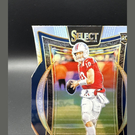 2024 Panini Select - Concourse Drake Maye #27 Silver Prizm Die-Cut (RC)