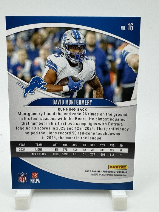 2025 Panini Absolute #16 David Montgomery Green Waves #/60