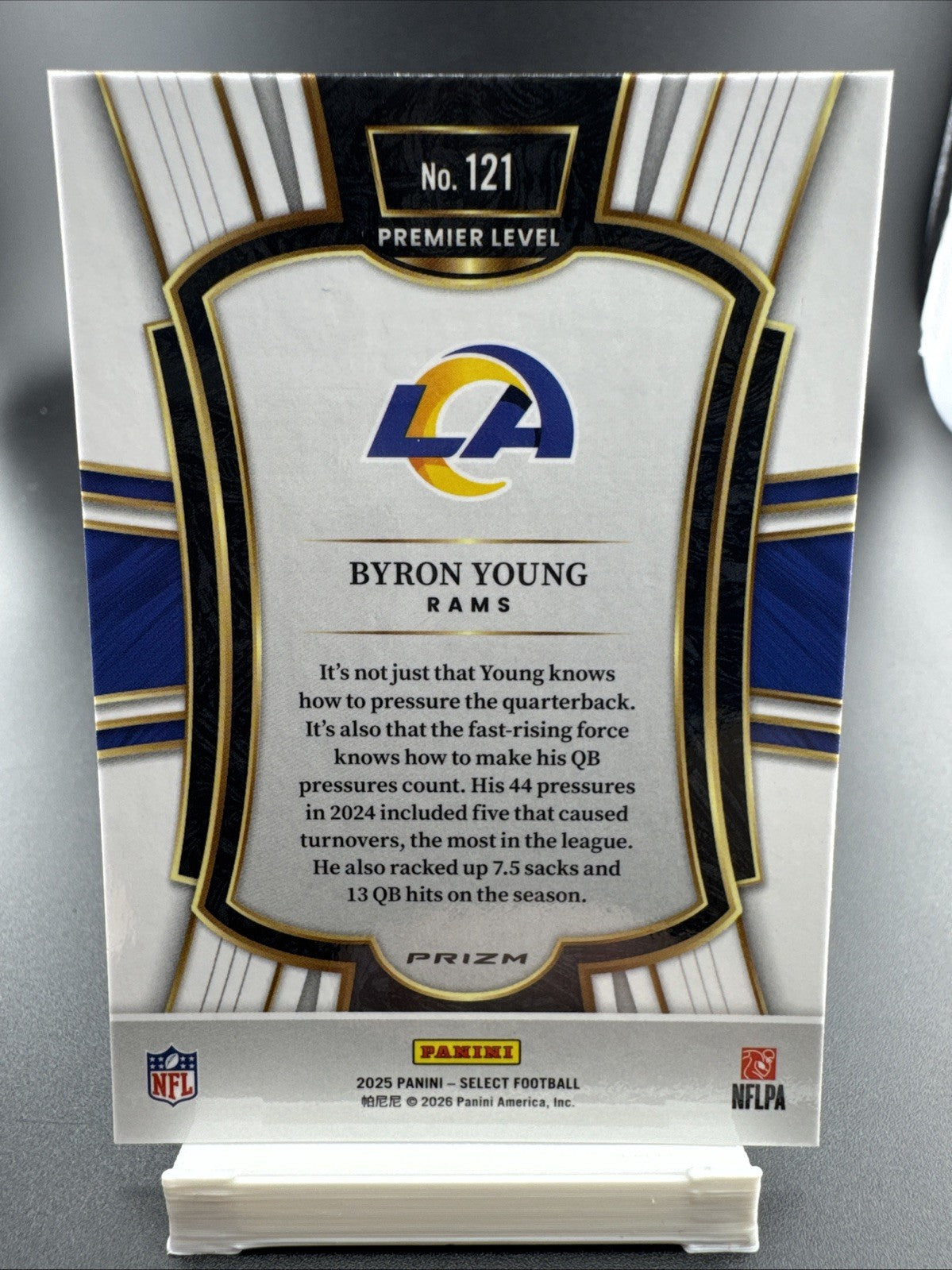 2025 Panini Select Byron Young #121 Premier Level Zebra Prizm Case Hit