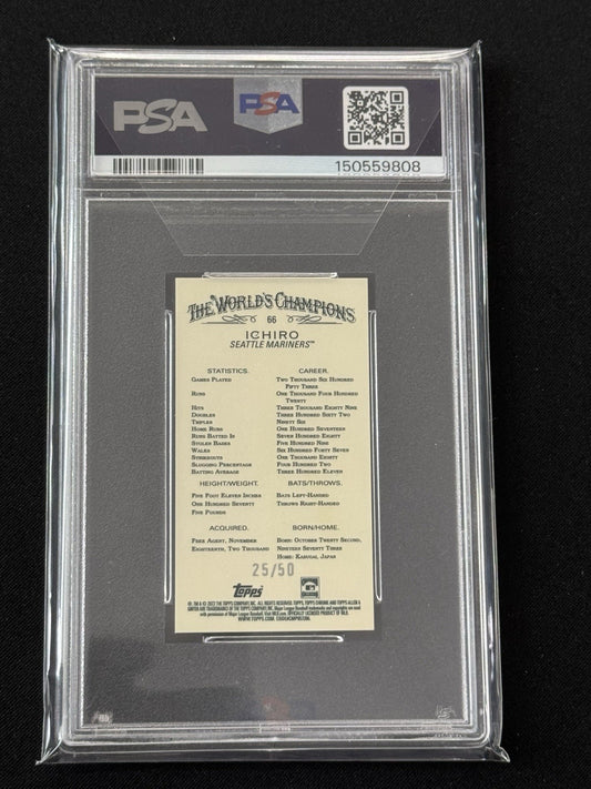 Ichiro 2022 Allen and Ginter Gold Refractor 25/50 PSA 10 #66